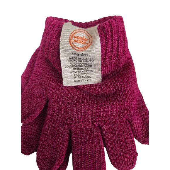 NWT Wonder Nation Girl’s Two Pack Pink Gloves - One Size 2T Years Plus - Picture 3 of 3
